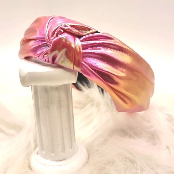 New METALLIC OMBRE PINK YELLOW HEADBAND - Picture 1 of 5
